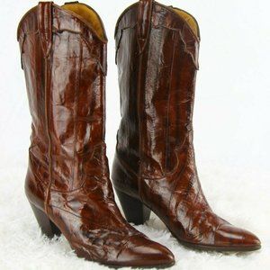 Leather Vintage Cowboy boots Eel leather size 6